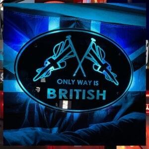 ONLY WAY IS BRITISH INTERIOR LIGHT BOARD / MIRROR