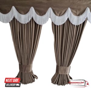 Beige Truck Curtains Set Premium Quality Double Lined