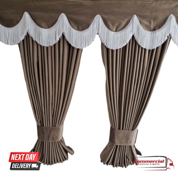 Beige Truck Curtains Set Premium Quality Double Lined