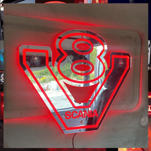 Scania V8 Mirror / Light Board Ultra Bright 55x45cm