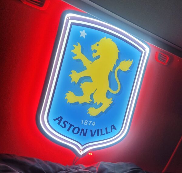 Aston Villa FC Badge Full Colour LED Lightboard
