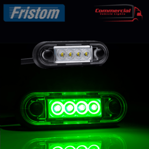 Green LED Marker Light Flat/Curved Fit Rubber Gasket FT-073ZIEL