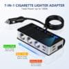 7 in 1 Multi Function Cigarette Lighter Adapter with Diaplay - Image 2