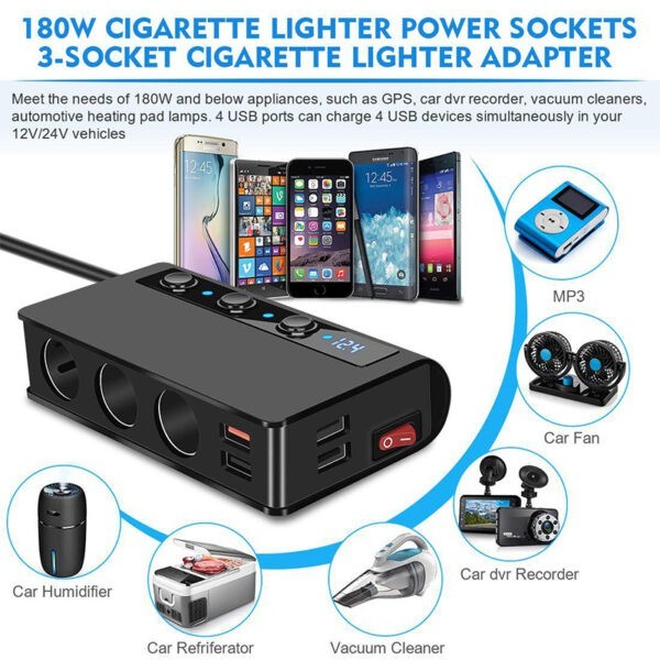 7 in 1 Multi Function Cigarette Lighter Adapter