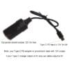 USB C Type C to Cigarette Lighter Adapter 12v in 12v Out