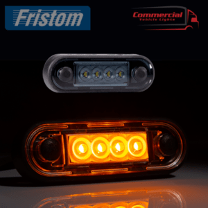 Amber LED Marker Light Dark Lens Flat/Curved Fit Rubber Gasket FT-073AD