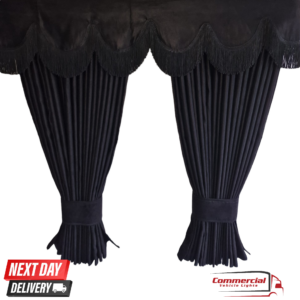 Black Truck Curtains Black Tassels Set Premium Quality Double Lined