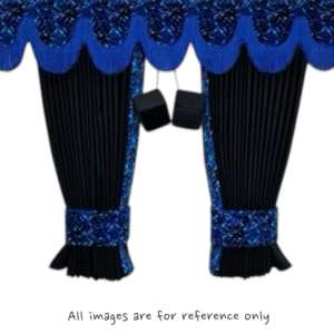 Black Royal Suede Curtains / Blue Danish Plush Style Dutch Quality