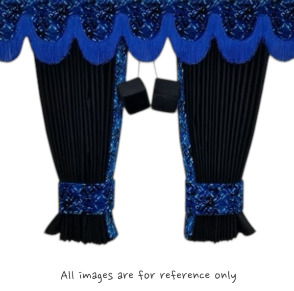 Black Royal Suede Curtains / Blue Danish Plush Style Dutch Quality