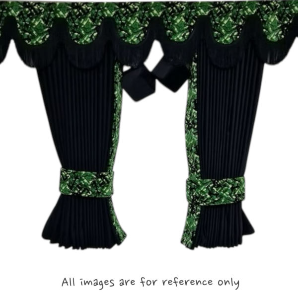 Black Royal Suede Curtains / Green Danish Plush Style Dutch Quality