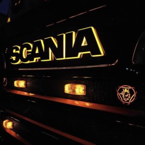 Scania Grille Badge Amber Led Back-Lit (Black Front)