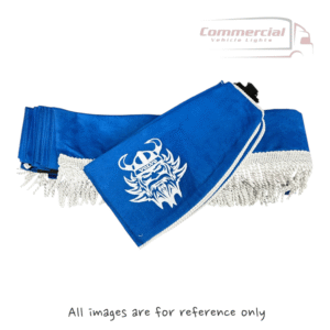 Volvo Viking Blue Pleated Truck Curtains And Tie Backs